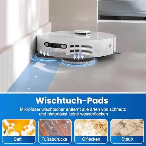 18 Stück Zubehörset für Dreame L10s Pro Ultra Heat / L10s Ultra Gen 2 / X30 Ultral/Mova E30 Ultra Saugroboter, 1 Hauptbürsten 4 Wischtücher 4 Filtern 4 Staubbeuteln 4 Seitenbürsten 1 Putzbürste