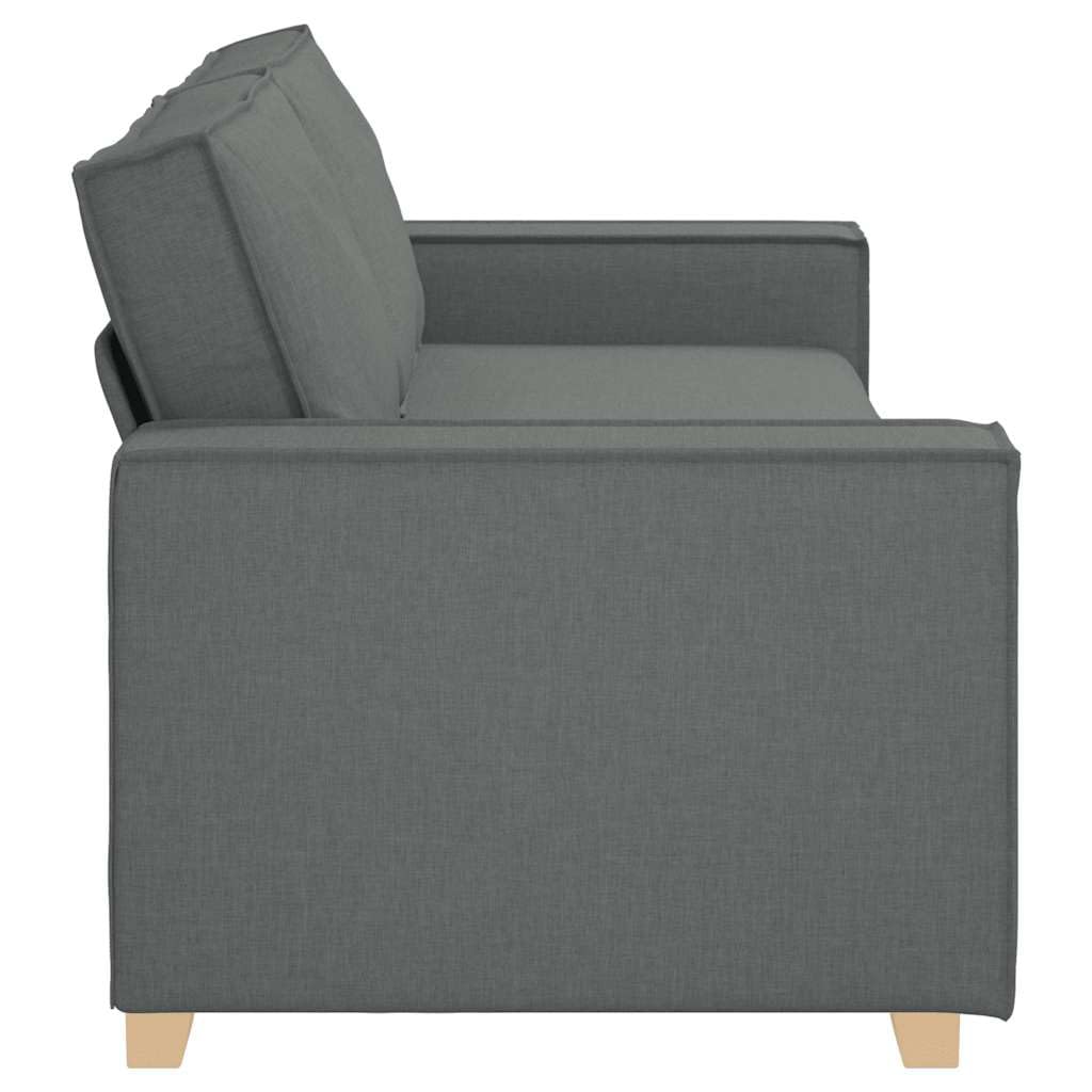 vidaXL Sofá de 3 plazas de Tela Gris Oscuro, 220x78x84 cm