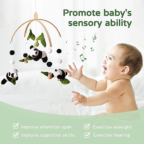 Baby Mobile for Crib, Nursery Mobile Decor, Panda Decoration for Infant, Soft Mobile for Boy, Girl - Image 3