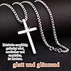 Ormromra Kreuz Kette Für Herren Und Damen - Silber Kreuzanhänger Aus Rostfreiem Edelstahl - Premium Stabile Halskette Mit Anhänger #3