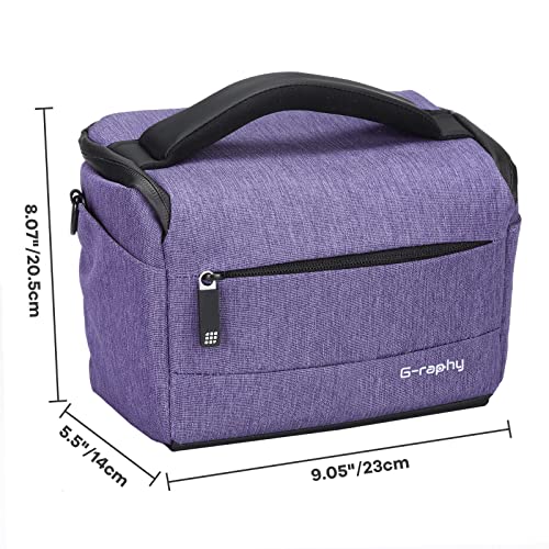 G-Raphy Camera Bag Case Dslr Slr Mirrorless Insert Bag Waterproof For Nikon, Canon,Sony,Olympus,Pentax And Etc (Purple) #TOP2