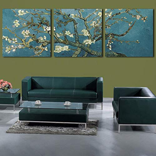 Impression sur toile intissée fleur arbre 3 panneaux pour salon - 2