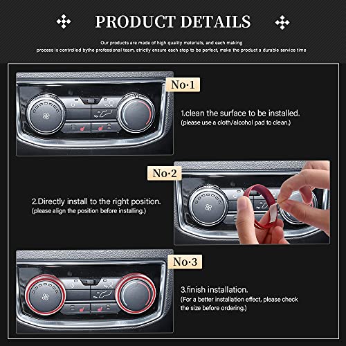 Lecart For 2022 Ford Explorer Accessories 2023 2021 2020 Red Air Temperature Ac Knob Cover Aluminum Alloy Car Interior Decoration Trims #TOP5