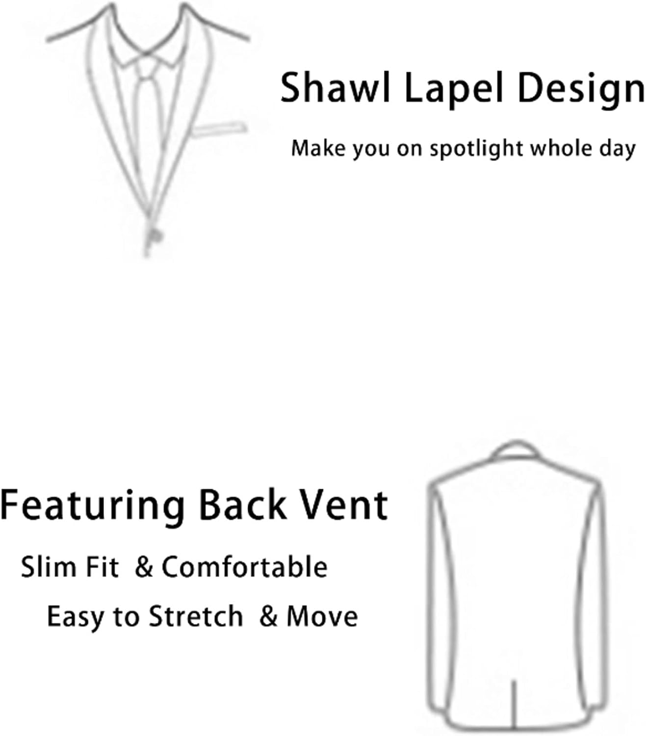 3 PCS Men's Suit Jackets One Button Mens Slim Fit Suit Men Suits for Business Wedding Party (Blazer+Vest+Pants)