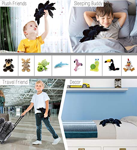 Dollibu Black Spider Super Soft Stuffed Animal, Cute Realistic Stuffed Animals For Girls. Boys And Adults Animal Gifts, Kids Spider Nursery Décor, Cuddly Spider Plush Toys - 8 Inches #TOP3