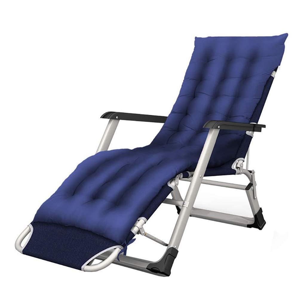 Chaise de patio bleue inclinable grand confort extérieur 200kg
