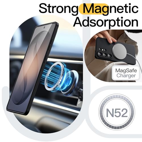 Image of JETech Slim Cover Case for Samsung Galaxy S26 Ultra, Compatible with MagSafe, Anti-Slip Grip & Full Camera Lens Protection, Soft TPU Protective Phone Cover, Shockproof (Black)