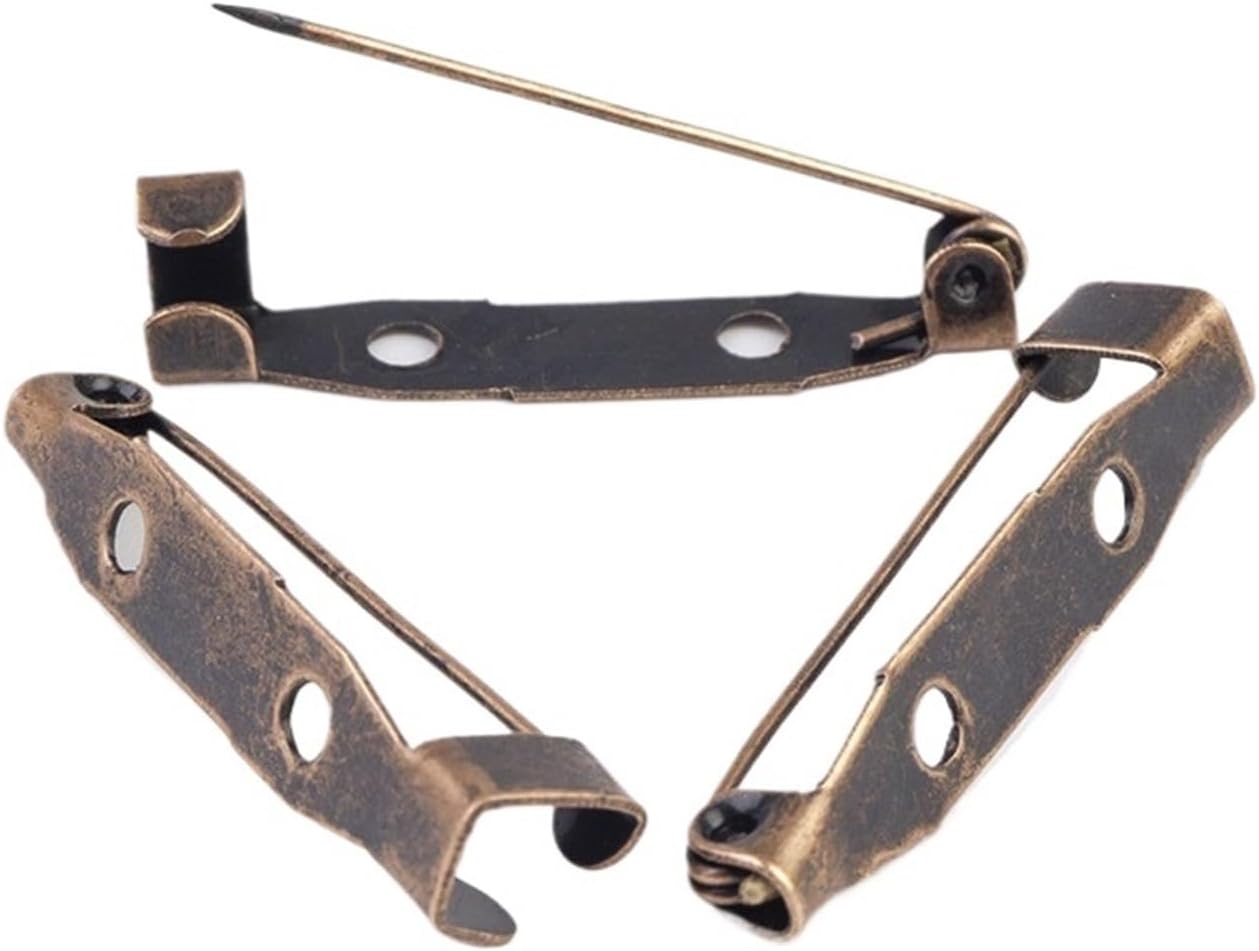CHATROOM 50Pcs 20mm 30mm Brooch Bar Pins Findings Back Clasp for Craft Jewelry Making (Color : Gold, Size : 30mm x 50Pcs)