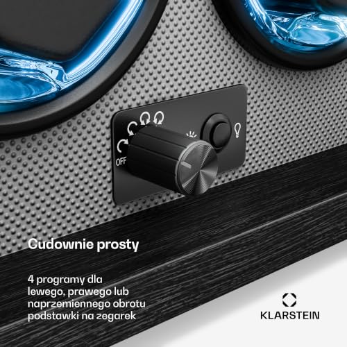 Image of Klarstein Brienz 6 Watch Winders - Quiet Watch Winder for 6 Watches, in Wood Look with 4 Rotation Modes & LED Lighting, Memory Foam Cushion, USB Operated