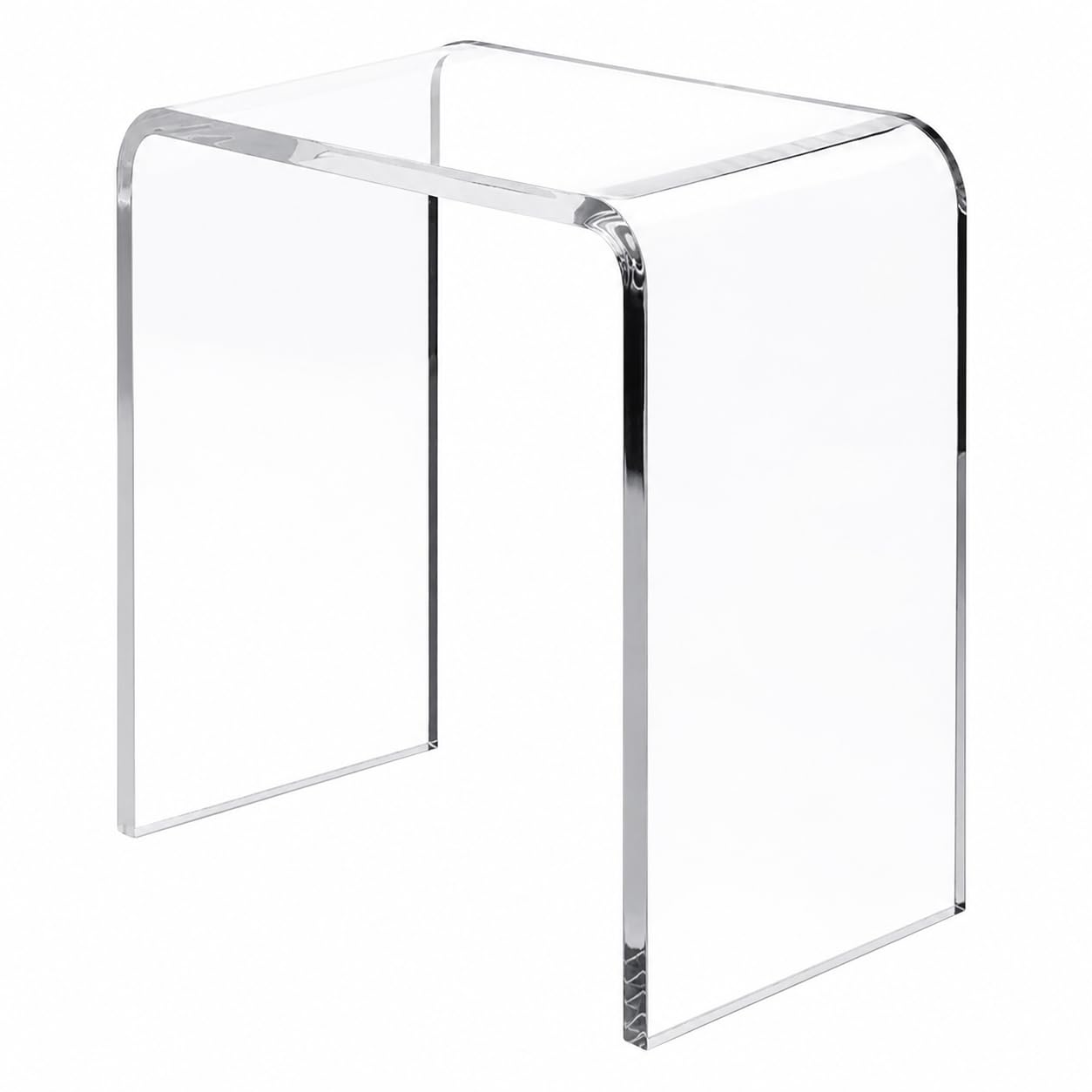 Tritthocker aus Acryl, Duschhocker Badhocker, 12 mm stark | rutschfester Transparenter Fußhocker für Kinder und Erwachsene, bis 113 kg, 42x40x29cm