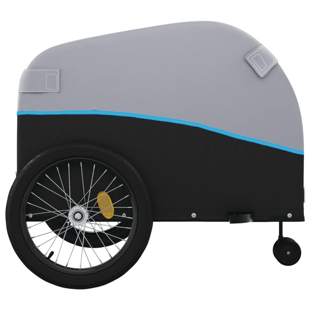 Fahrradanhänger Schwarz und Blau 45 kg Eisen, Fahrrad Anhänger, Lastenanhänger, Handwagen, Fahrrad-lastenanhänger, Lastenfahrrad - 94156