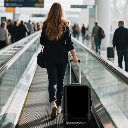 Image of WUJIAONIAO Travel Luggage Cover Baggage Suitcase Cover Protector Skins 18-32 Inch, Pure Black, S (for 18--20 inch luggage), Fashion