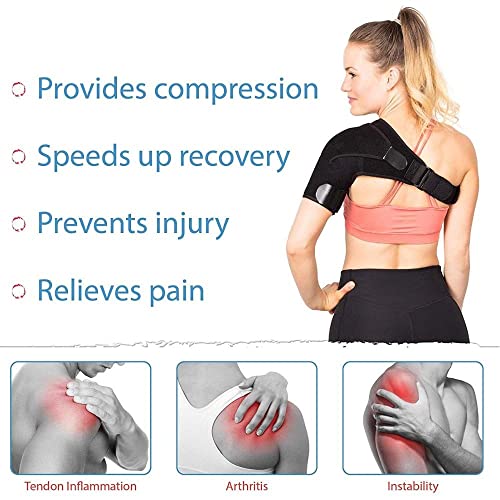 Tendonitis Shoulder Brace， Ajustável Esquerda/Direita Suporte de Ombro Protetor de Atadura Brace Are