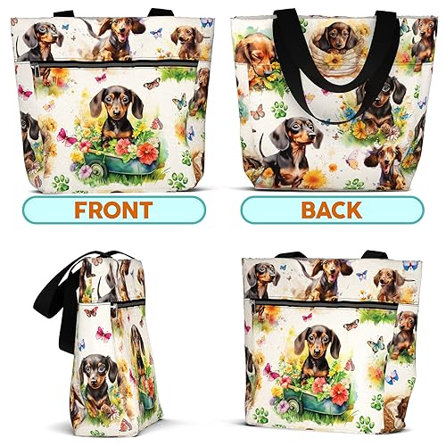 Bolso Tote impermeable grande con bolsillos y cremallera miniatura 6