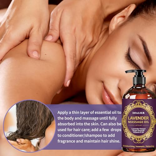 Image of Massage Oil for Massage Therapy,﻿Lavender Oil with Massage Roller Ball & Thumb Saver,SPA Relaxing Oi for Soothing,Massage Kit Spa Gifts for Him Her,Gifts for Men Women