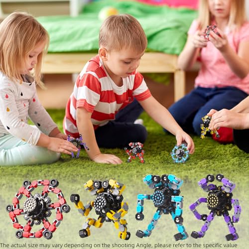 Transformable Fidget Spinners Toys 4 Pcs for Kids and Adults Stress Relief Sensory Toys for Boys and Girls Fingertip Gyros for Party Favors Chrismas Stocking Stuffers Bulk for Teens - Image 5