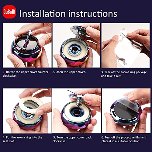Qubaid Car Air Freshener Solar Energy Rotating Ocean Car Aromatherapy Diffuser Interior Decoration Accessories For Car (Dazzle Colour) #TOP3
