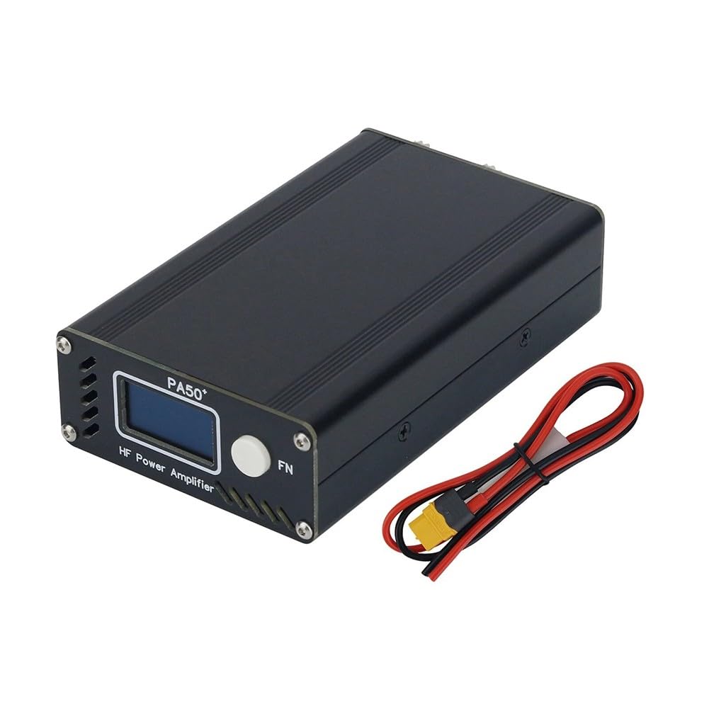 Amplificador RF de 50 W (3,5 – 30 MHz) para recepción de onda corta con conmutación automática de transmisión/recepción y filtro de paso bajo para radioaficionados con pantalla OLED de 10 a