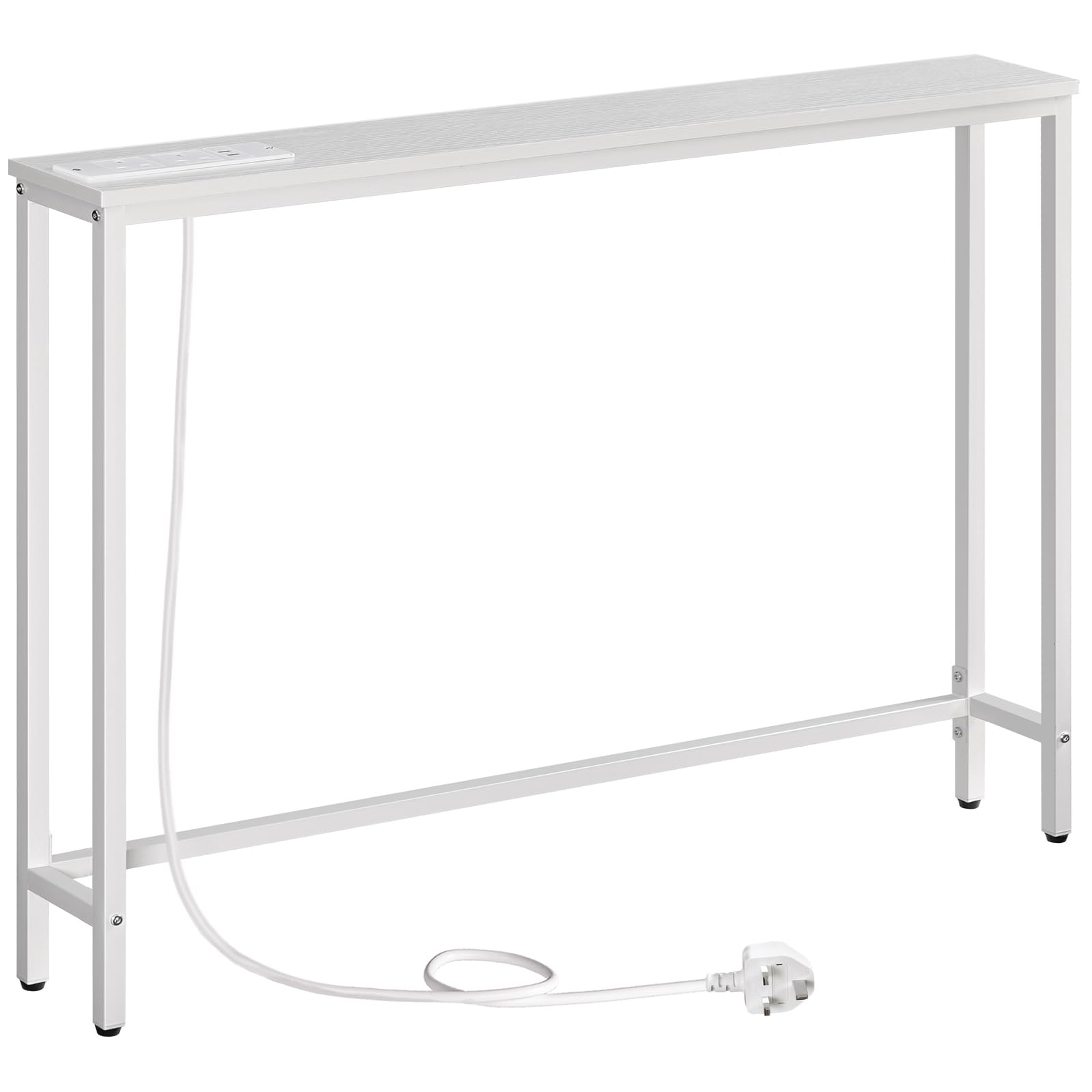 HOOBRO Slim Console Table with Charging Station, Hallway Table with USB Ports and Power Outlets, 100 cm Long, Narrow Behind Sofa Table, for Entryway, Small Spaces, White EWW51KXG01 โ image 1