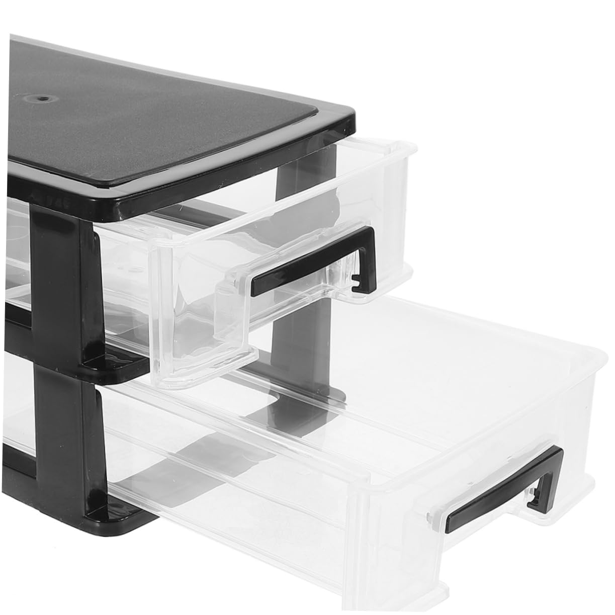 ABOOFAN Organizzatore da Scrivania con Cassetti in Plastica 2 Pezzi | Nero, Formato Mini per Desktop e Ufficio, Design Salvaspazio, Uso Flessibile