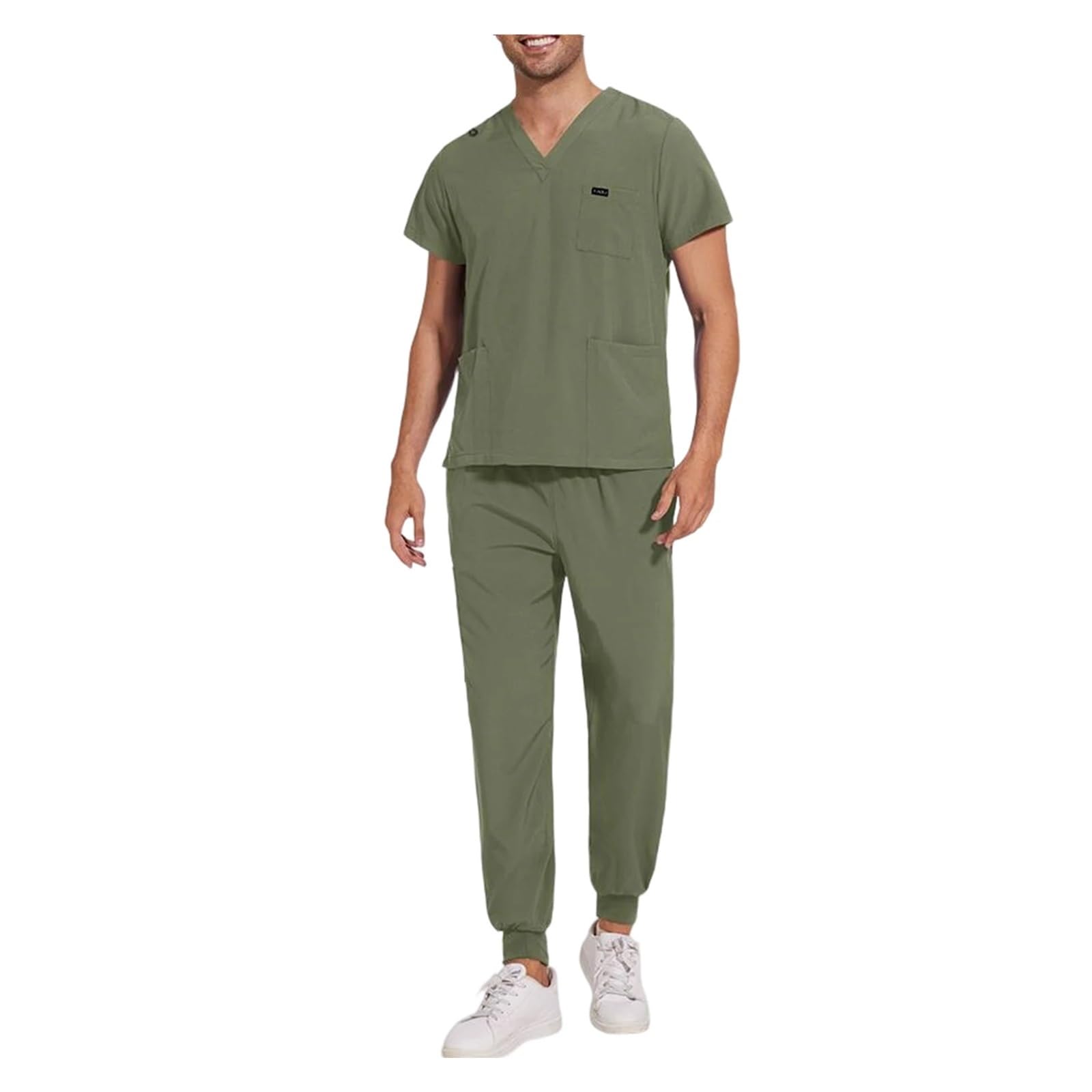 Top de Trabajo, Pantalones, Uniformes médicos for Enfermera, Conjunto enfermería Unisex, Ropa Trabajo for Hombre, Bata for para AtencióN MéDica, SalóN De Belleza(Pink,XL)