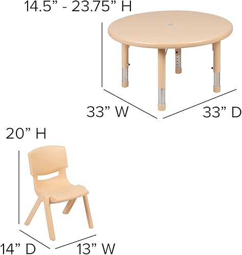 Miniatura 5 de Flash Furniture Emmy - Juego de mesa redonda de plástico azul de 33 pulgadas con 4 sillas Azul,Verde,Natural,Rojo,https://www.amazon.com/dp/undefined