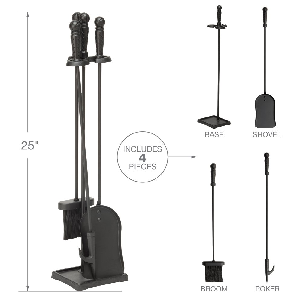 T40140BK - Fireset de 4 piezas, color negro 4