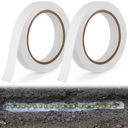 U0U 2PCS Water Soluble Seed Tape Dissolves Quickly in Water Carrot Seed Tape for Planting 66FT Self Adhesive Vegetable Seeds Tapes for Kale Lettuce Onion (2 0.7in x 66ft)