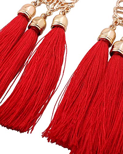 Image of Young & Forever Gift Boho Carnival Sea Island Long Tassel Earrings Handmade Beaded Bohemian Women Statement Beads Dangle Earrings Ethnic Jewelry Fringe Earrings