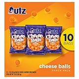 Utz Quality Foods Cheddar Cheese Balls Snack Pack, 10 Count Single Serve 1 oz. Bags