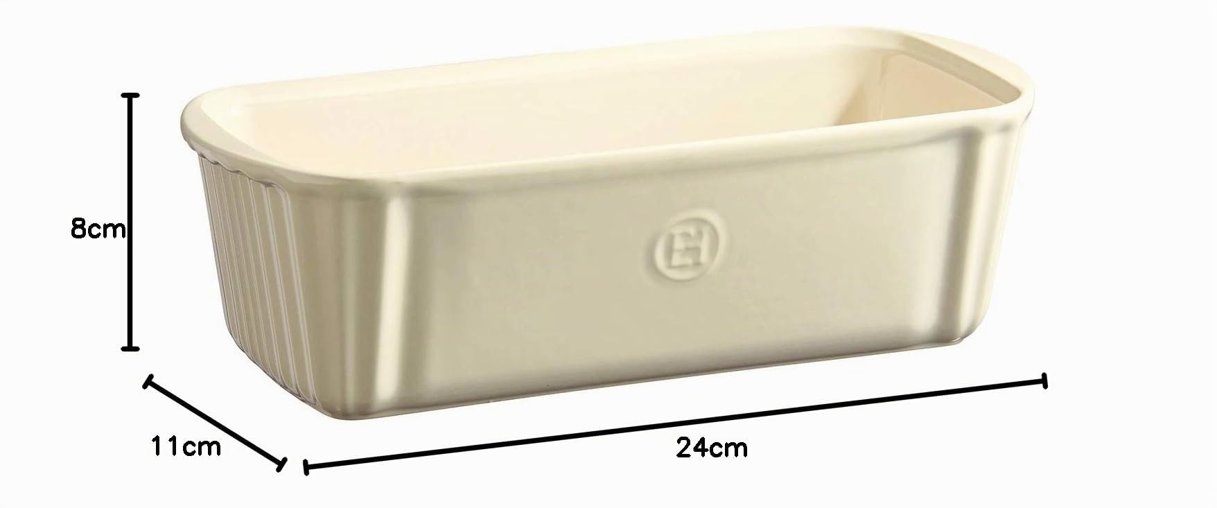 Emile Henry EH026120 - Molde para Tartas, cerámica, Color Beige y Arcilla, 24 x 11 x 8 cm