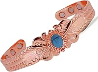 SCVIYRUN Pure Copper Adjustable Bracelet for Women - Wrap Style Fits Most Wrists 6.5"