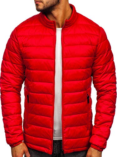 Preisvergleich Produktbild BOLF Herren Übergangsjacke Steppjacke Leichte Daunenjacke Sportjacke Freizeitjacke Reißverschluss Street Style J.Boyz 1119 Rot M [4D4]
