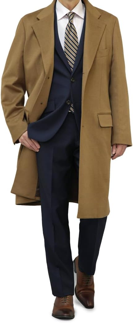 チェスターコート カシミヤ100％ シングル 3つボタン アウター ロングコート 秋冬 フォーマル 大きいサイズ メンズ 3L 4L 5L 6L  ジャケット/アウター コート 紳士服 コート（スーツ・ビジネス） | 大きいサイズの服【サカゼン公式通販】 [スーツジャパン] カシミヤ100％チェスターコート メンズ レギュラーフィット ピュアカシミア100％ ウール ロングコート ビジ