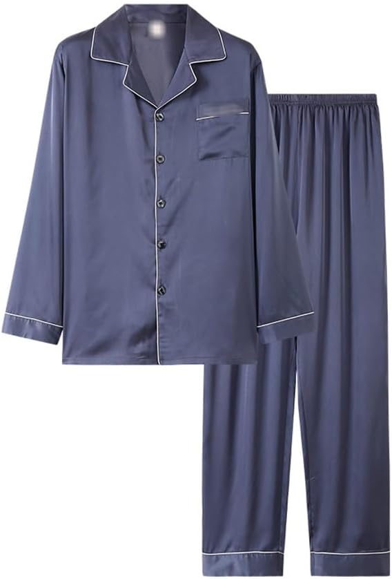 Pajamas for Men Spring and Ice Silk Thin Section Long Sleeve Suit Men's Home Wear