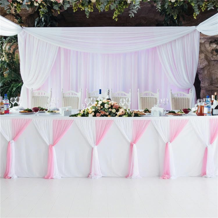 6/9FT * 77CM 2-kolorowy, puszysty tiulowy spódniczka tutu z siateczki, szyfon, wesele, baby shower, falbanki, plisowana spódnica stołowa