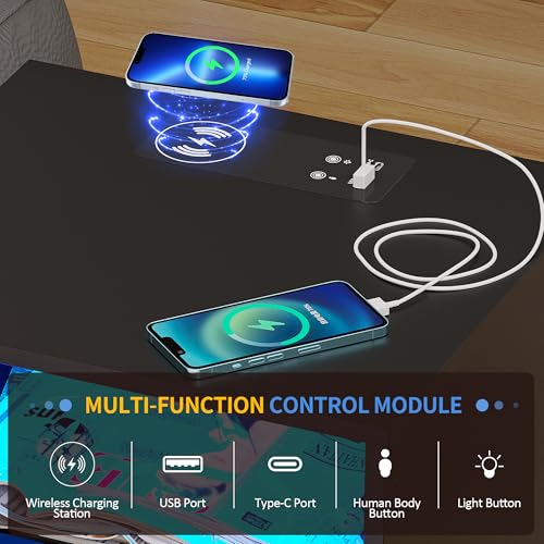 LVSOMT-Black-LED-Nightstand-with-Charging-Station-Modern-Bedside-Table-End-Side-Table-with-2-Drawers-Open-Storage-Shelf-Smart-Night-Stand-for-Bedroom