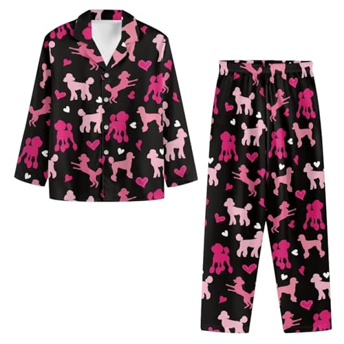 Pyjama femme haut manches longues pantalon imprimé caniche XXL - 5