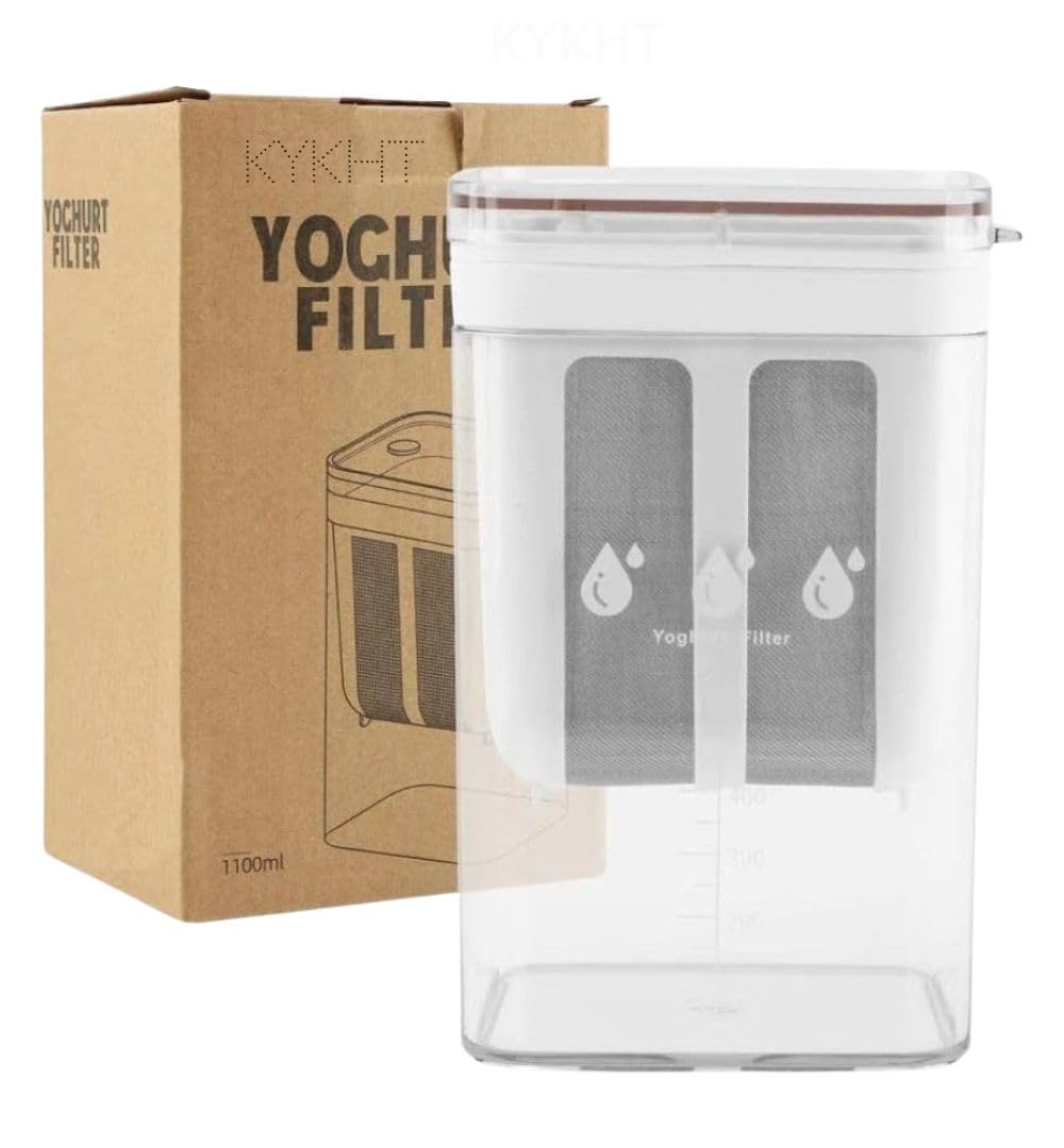 Greek Yogurt & Curd Maker – 1100ml with Fine Mesh Strainer & Lid – Easy-to-Use, Durable, Ideal for Homemade Yogurt, Curd, and Dairy Lovers