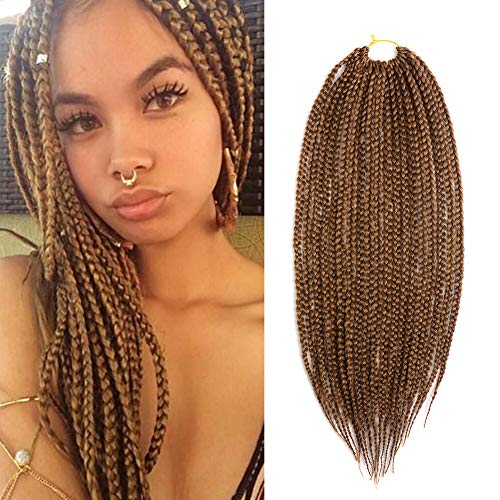 UNA18inch 3packs Box Braids Crochet Hair Extensions Synthetic Hair Crochet Braids Kanekalon Jumpo Braiding Hair 18inch,3pcs, 27)