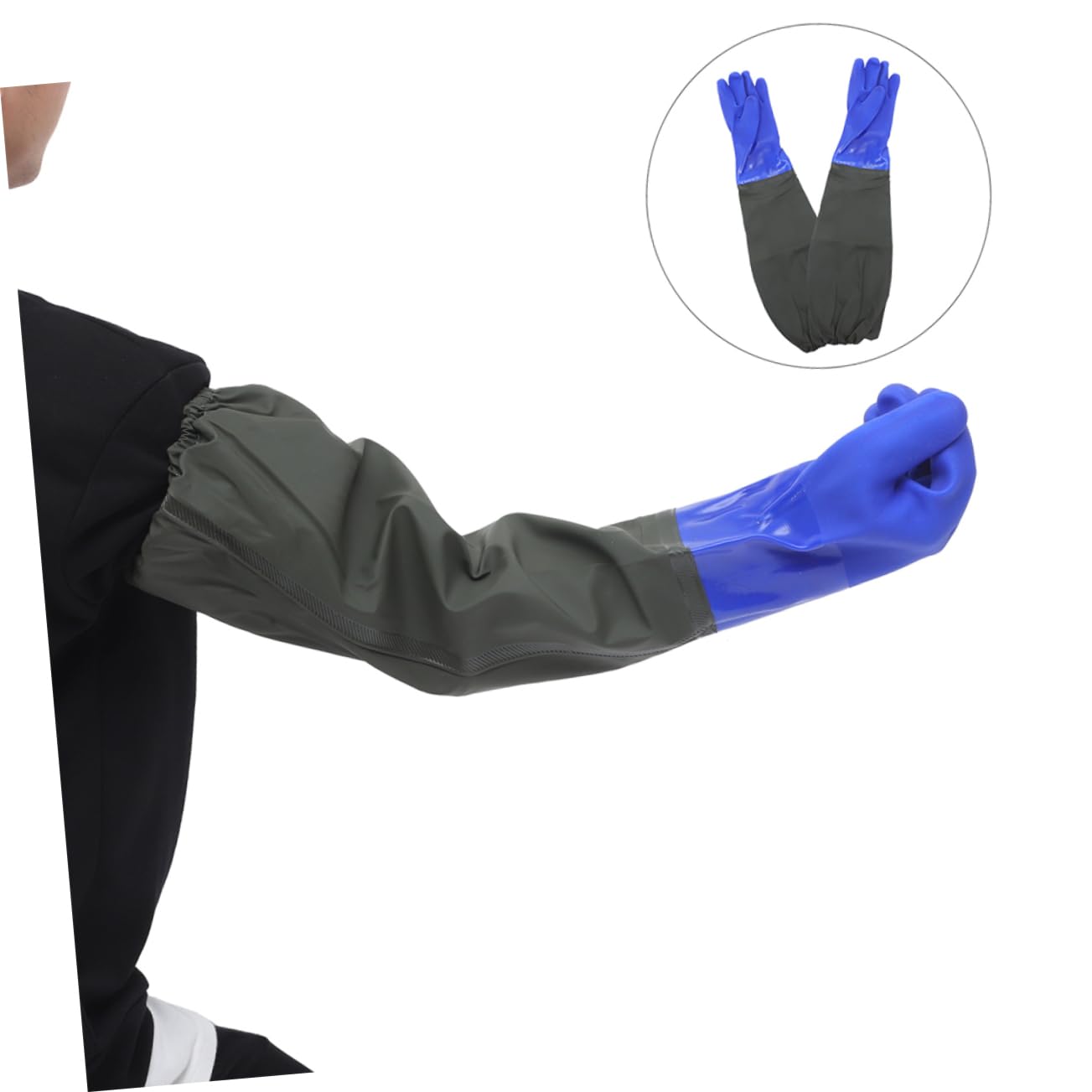 2pares Guantes De Goma Impermeables Codo Para Limpieza De Cocina Resistentes y Reutilizables Para Lavar Platos y Cuidar Peceras
