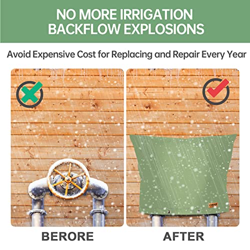 Codace Backflow Preventer Insulation Cover, Insulated Pouch For Winter Pipe Freeze Protection Irrigation Backflow Valve, Waterproof Sprinkler Valve System Cover Pipe Insulation Bag For Outside (30X24) #TOP3