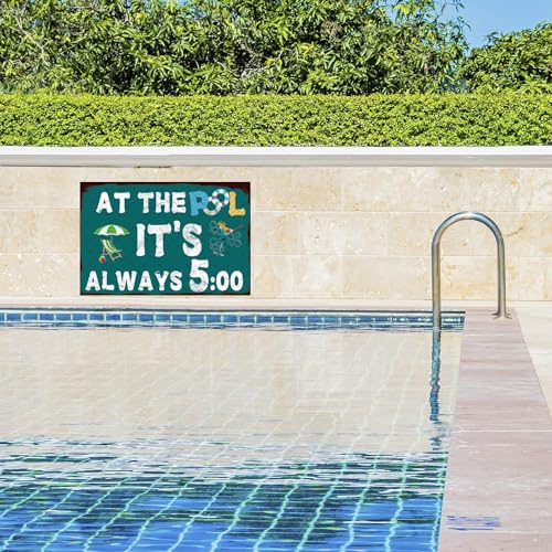 Cartel metálico EMOHAT para piscina 12x8 pulgadas miniatura 3