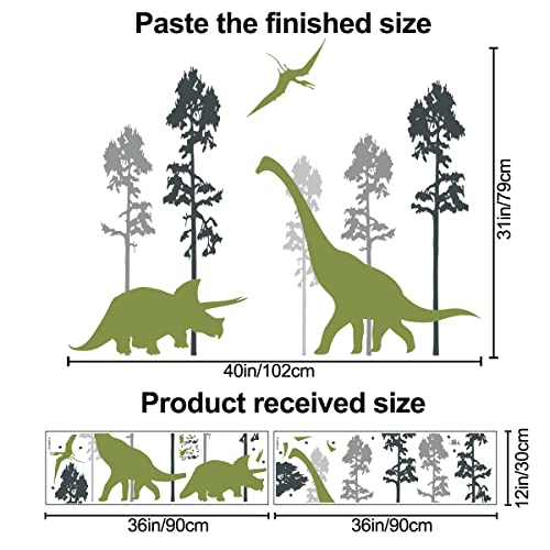 Vinilos Decorativos Dinosaurio Verde 2 Hojas 30x90 cm miniatura 2
