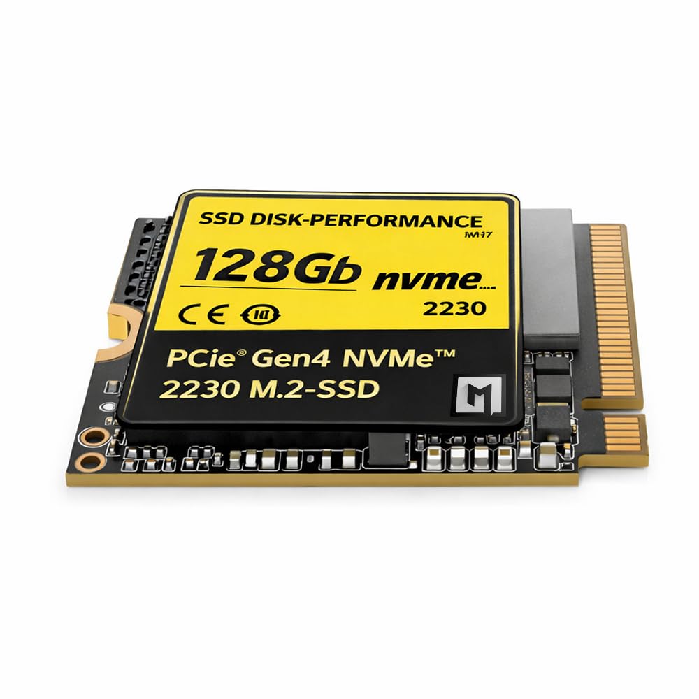 SSD PCIe NVMe Gen 4x4 da 128 Gb M2, Unità a Stato Solido Interna, compatibile con slot 2230, alta velocità di trasferimento dati, per uso professionale, gar. Italia