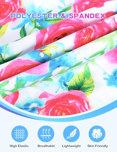 Image of Snowheart Girls Swimsuit One Piece Bathing Suit Kids Quick Dry Shoudler Ruffle Floral Swimwear for 3-12 Years Old