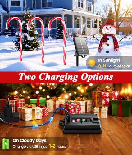 Amazon – Ahaorigin 12-Pack Solar Candy Cane Christmas Lights - image 2