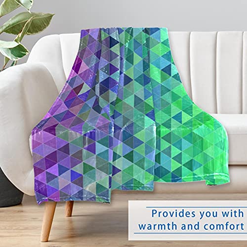 Couverture douce chaude triangles style géométrique plaid 150x100cm - 7