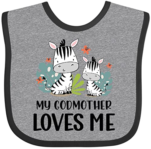 inktastic Zebra My Godmother Loves Me Baby Bib
