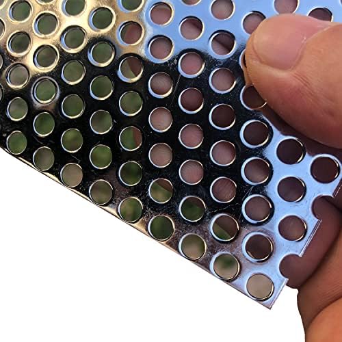 Perforated Metal Sheets-Expanded & Perforated Sheets-Perforated Stainless Steel Sheet-20GA 0.2" Hole (About 5mm) 11.8" X5.9"-Metal Mesh Sheet for Ventilation and Fume Filtration